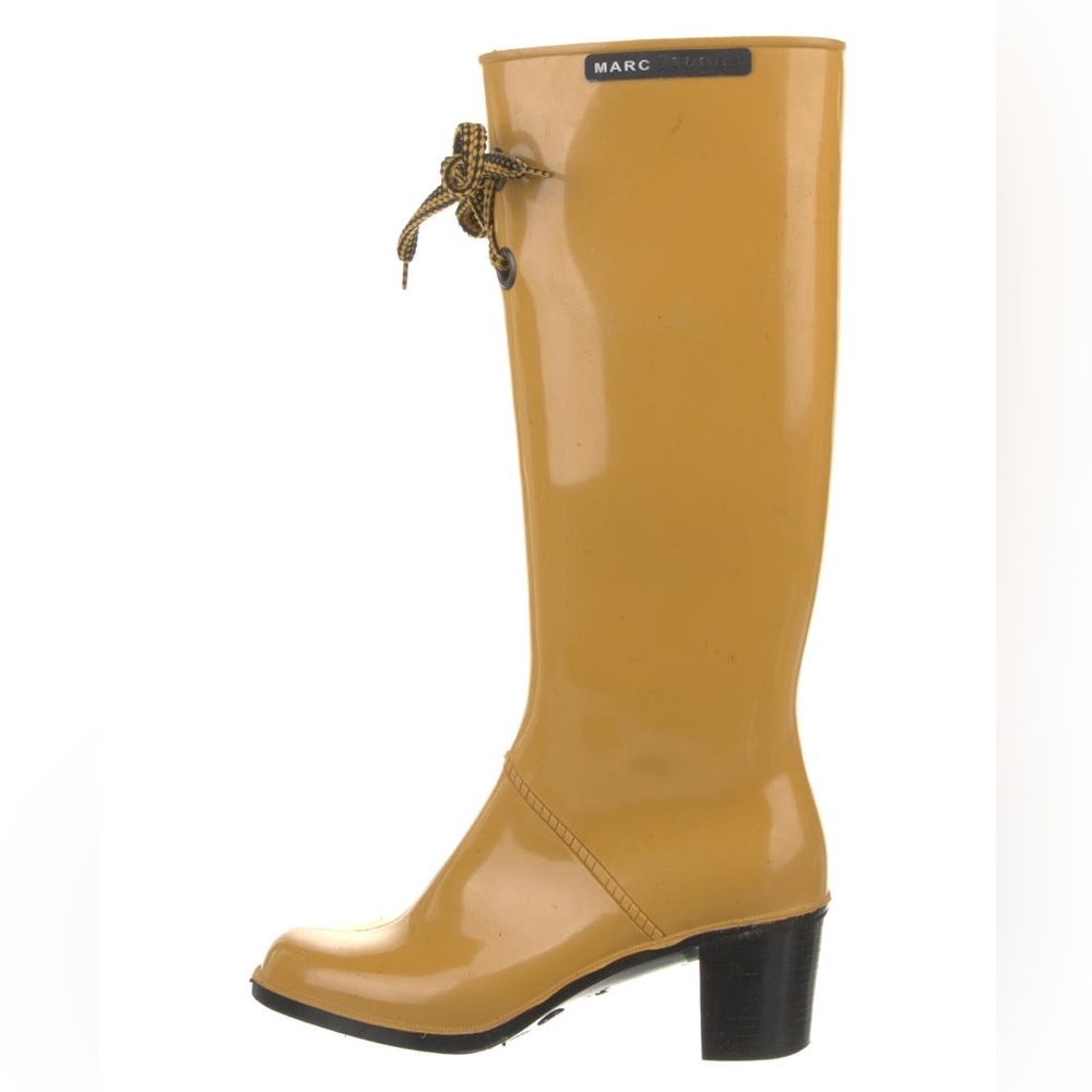 Vintage 2004 Marc Jacobs Tall Yellow Lace Top Heeled Rainboots